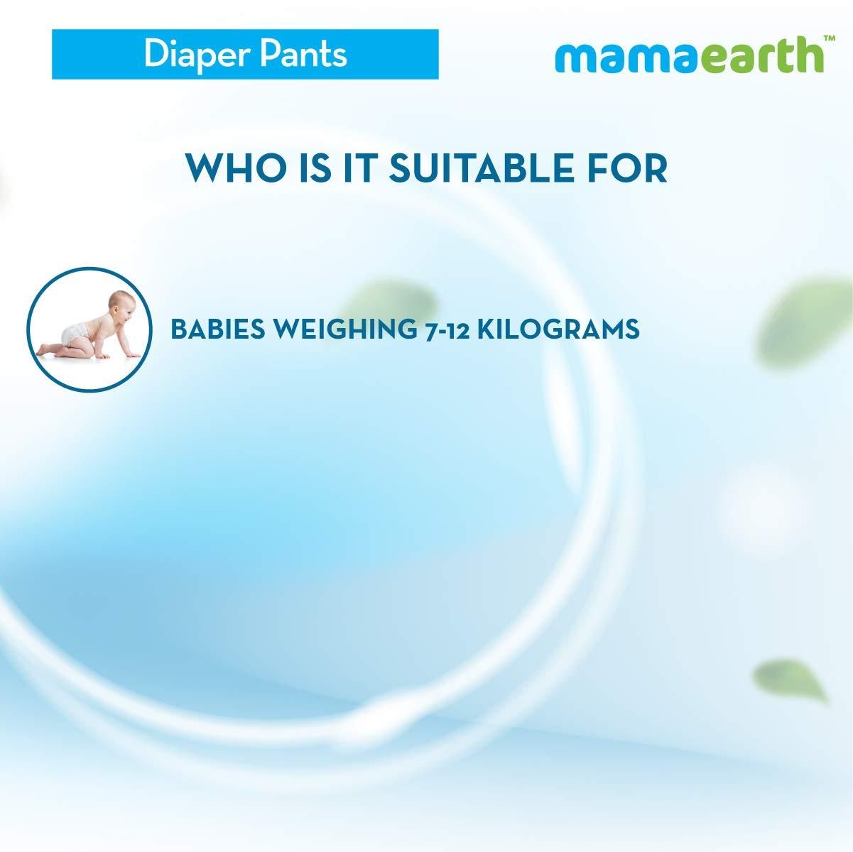 Mamaearth Plant-Based Diaper Pants for Babies ? 7-12 kg (Size M - 30 Diapers)