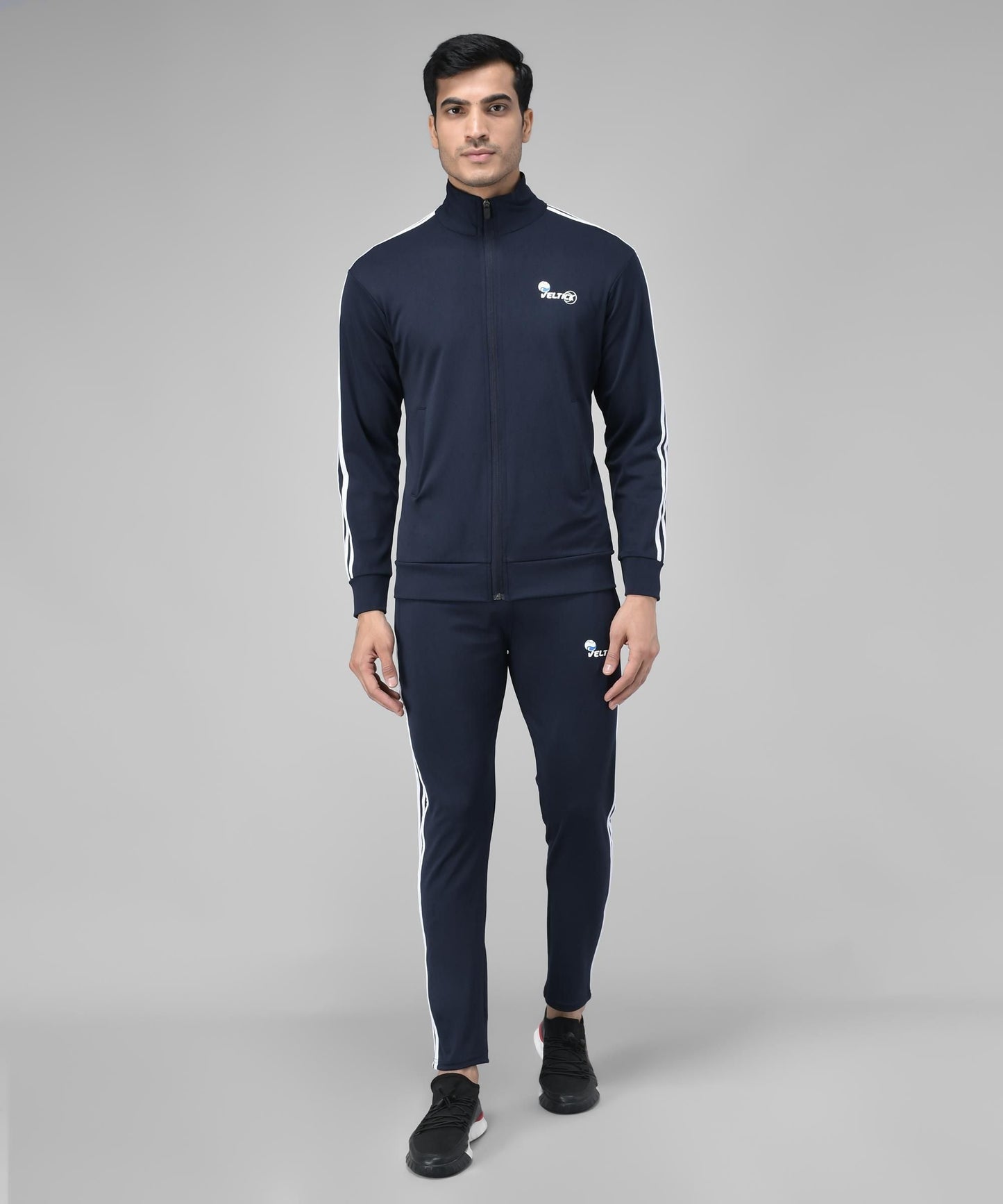 Lycra Solid Full Sleeves Regular Fit Mens Track Suit