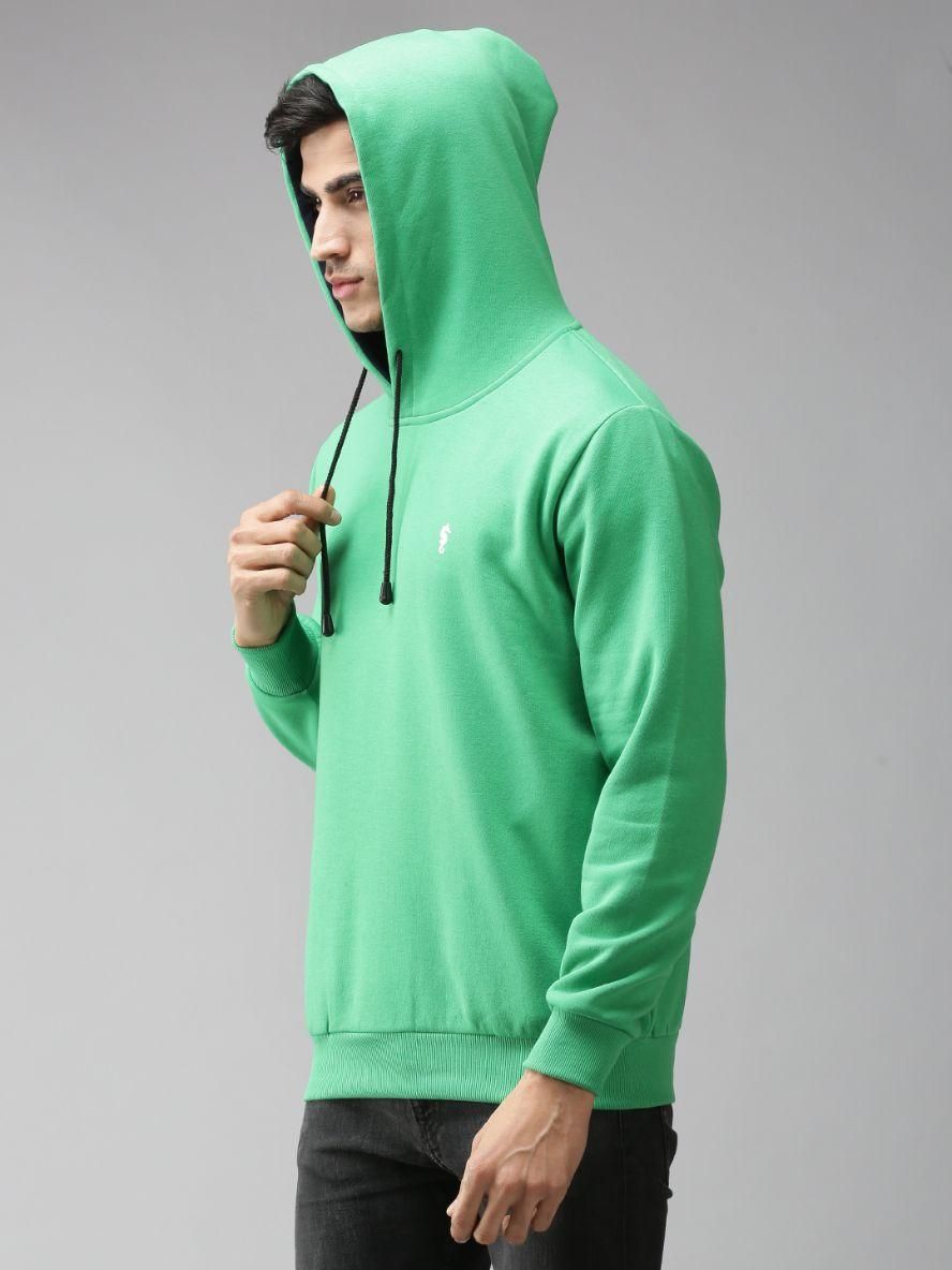 Poly Cotton Fleece Solid Full Sleeves Hoodie