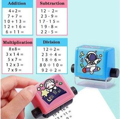 Digital Number Teaching Stamp Roller Addition, Subtraction, Multiply & Divide Math Stamp