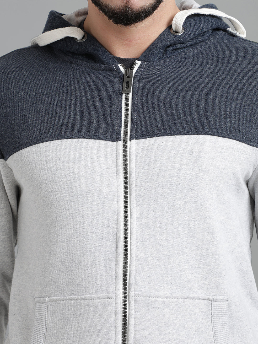 Fleece Color Block Full Sleeves Men's Hoodie