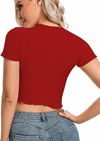 Women's Lycra Solid Round Neck Fitted Crop Top