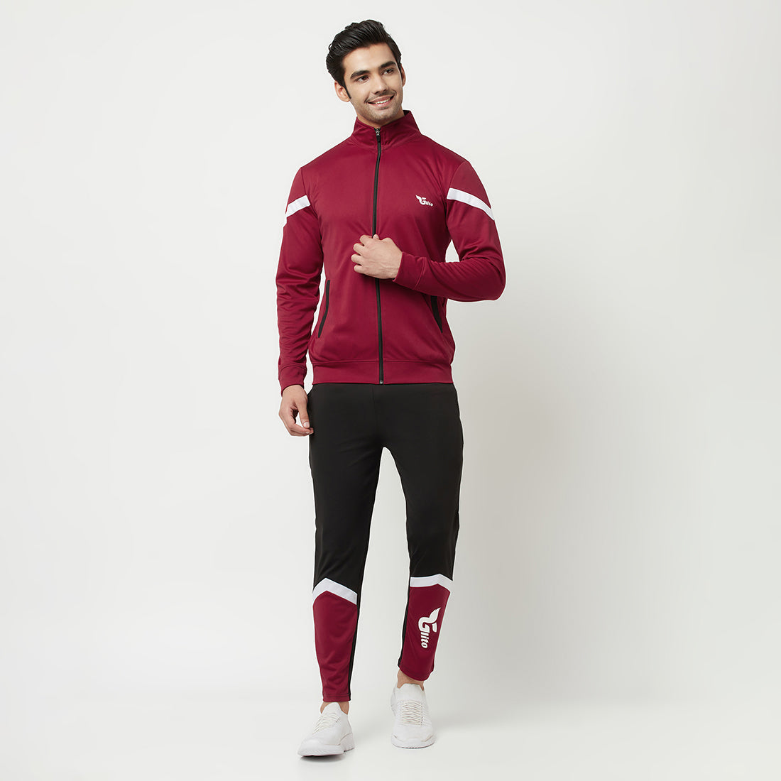 Polyknit Colorblock Full Sleeves  Regular Fit Mens Track Suit