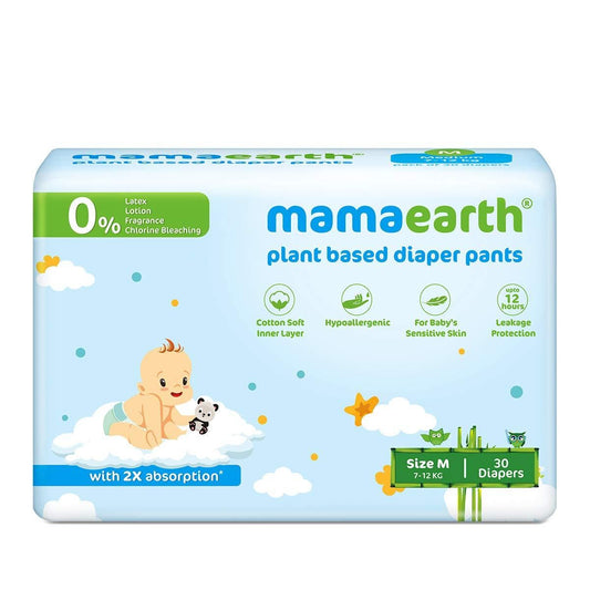 Mamaearth Plant-Based Diaper Pants for Babies ? 7-12 kg (Size M - 30 Diapers)