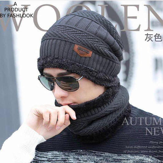 Men Woolen Cap with Face Cover