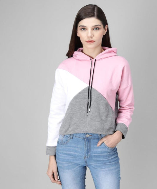 Women's Fleece Color Block Winter Hoodie