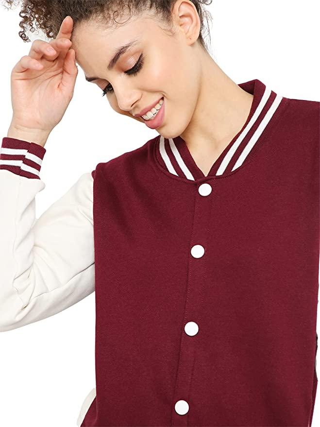 Women's Fleece Color Block Button Up Jacket