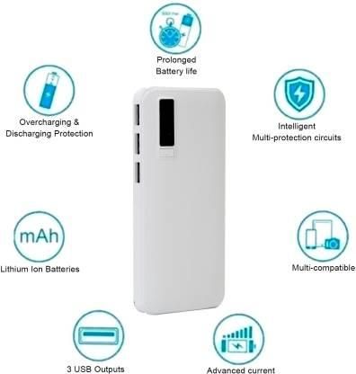 20001 mah Power bank with Torch Light & 3 Charging Port for all Mobile Phones