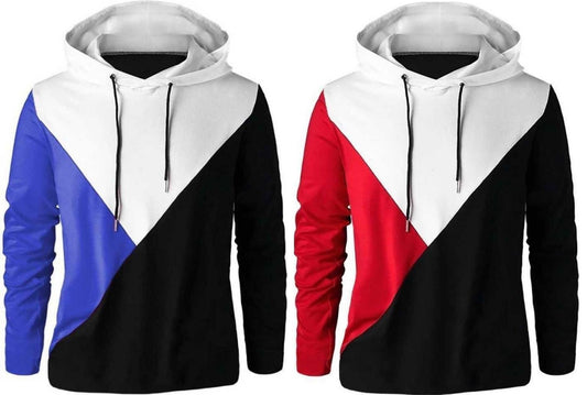 Color Block Full Sleeves Regular Fit Mens Hoodie ( Pack Of 2 )