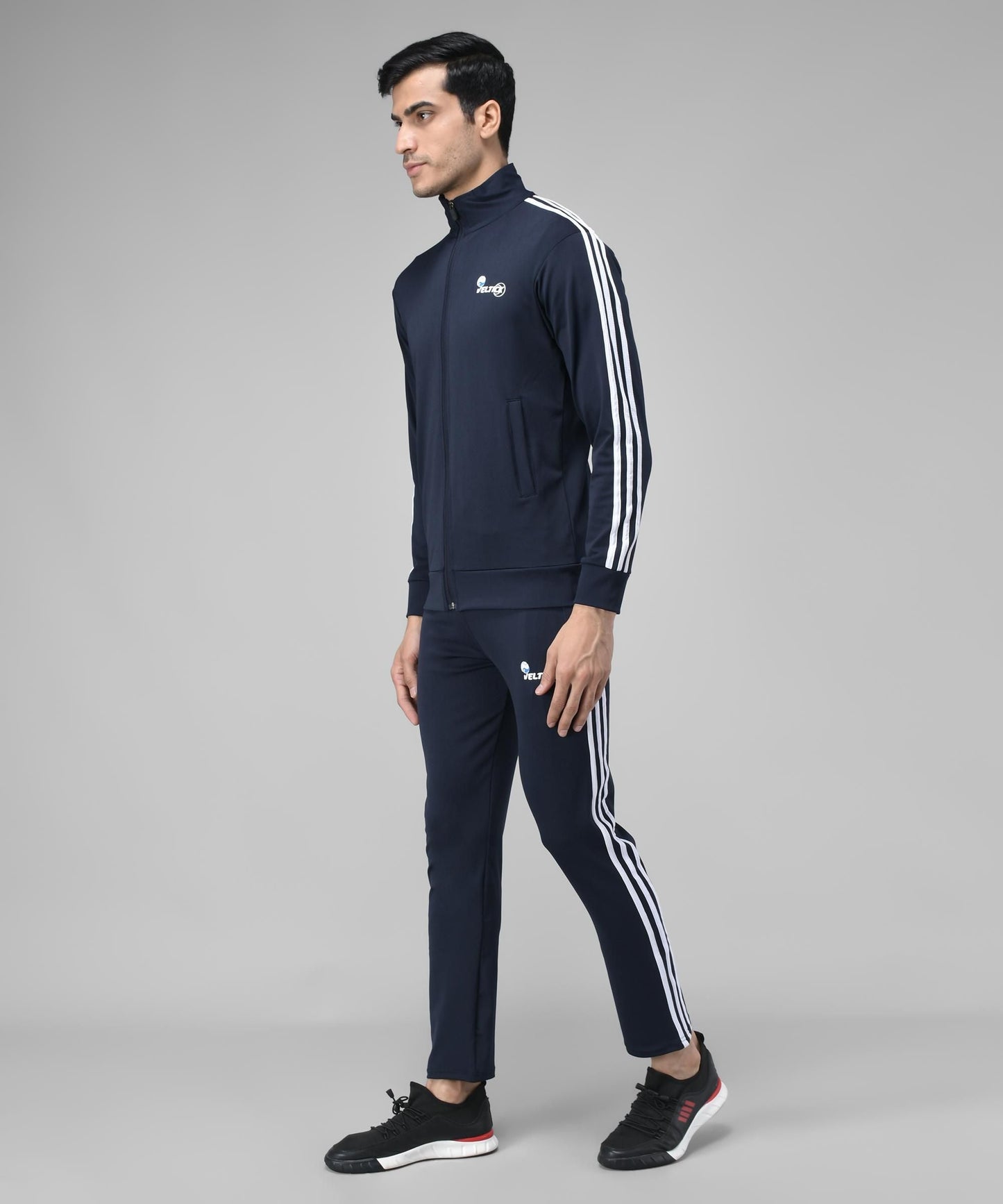 Lycra Solid Full Sleeves Regular Fit Mens Track Suit