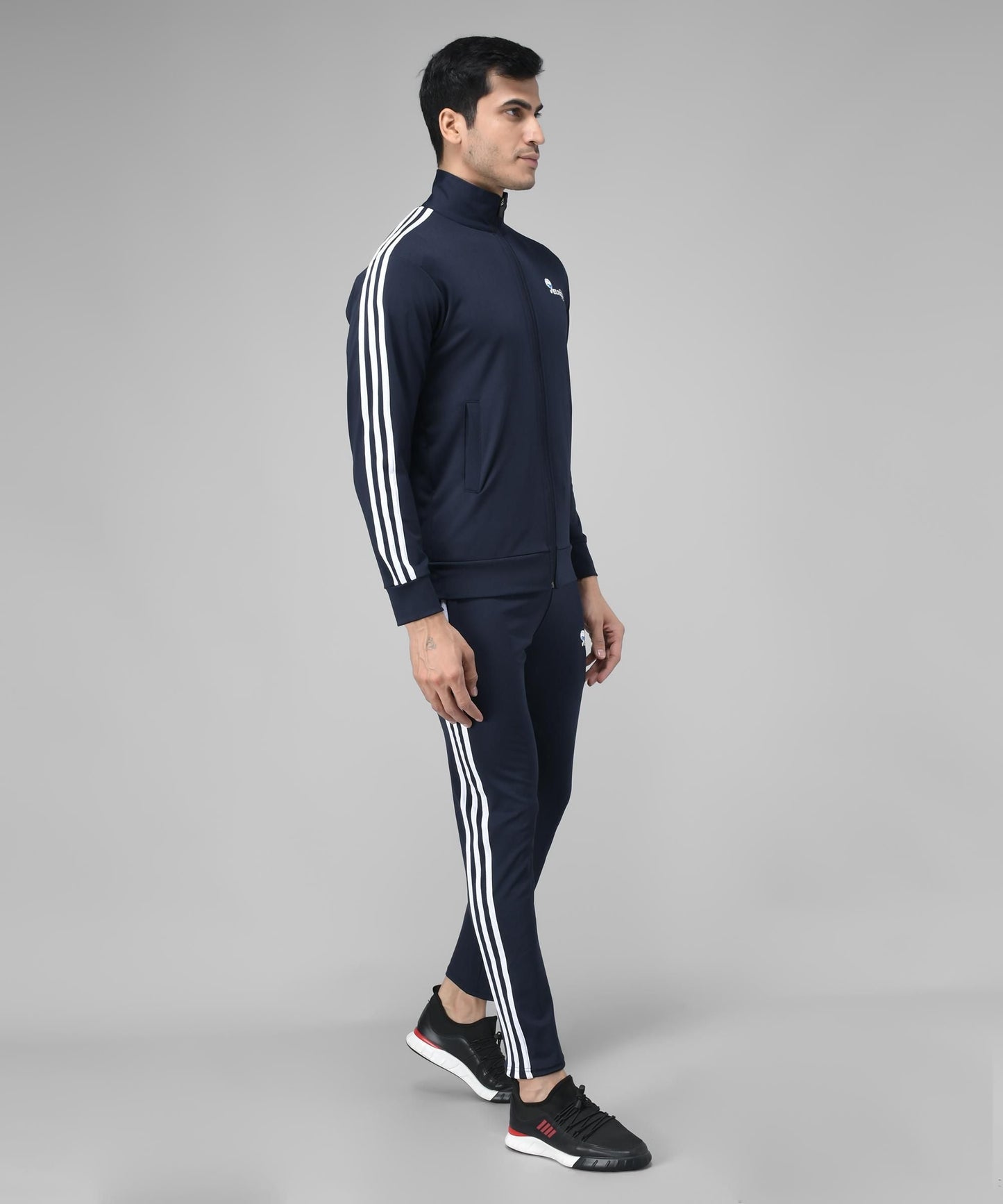 Lycra Solid Full Sleeves Regular Fit Mens Track Suit