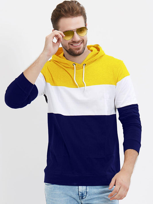 Lewel Cotton Color Block Hoodies