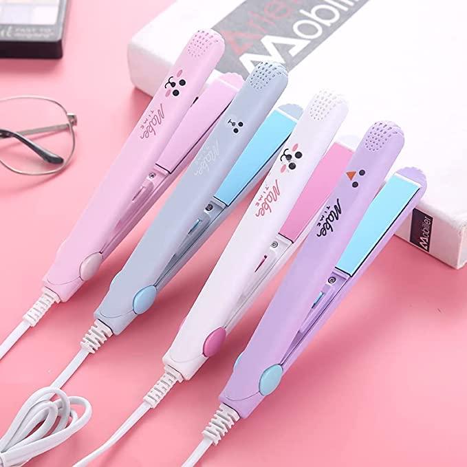 Mini Professional Portable Hair Straightener | Temperature Control Flat Iron Pressing Machine | With Plastic Storage Box