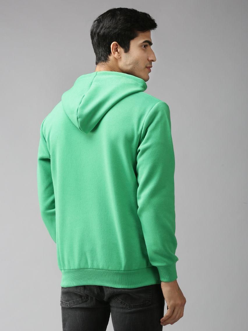 Poly Cotton Fleece Solid Full Sleeves Hoodie