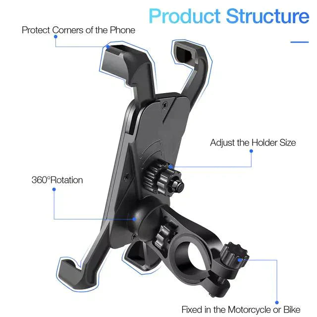 Mobile Holder for Bike Scooter Activa Waterproof Mobile Holder Hand Grip 360 Mobile Holder Universal Mobile Holder for All Smartphone Bikes Scooter