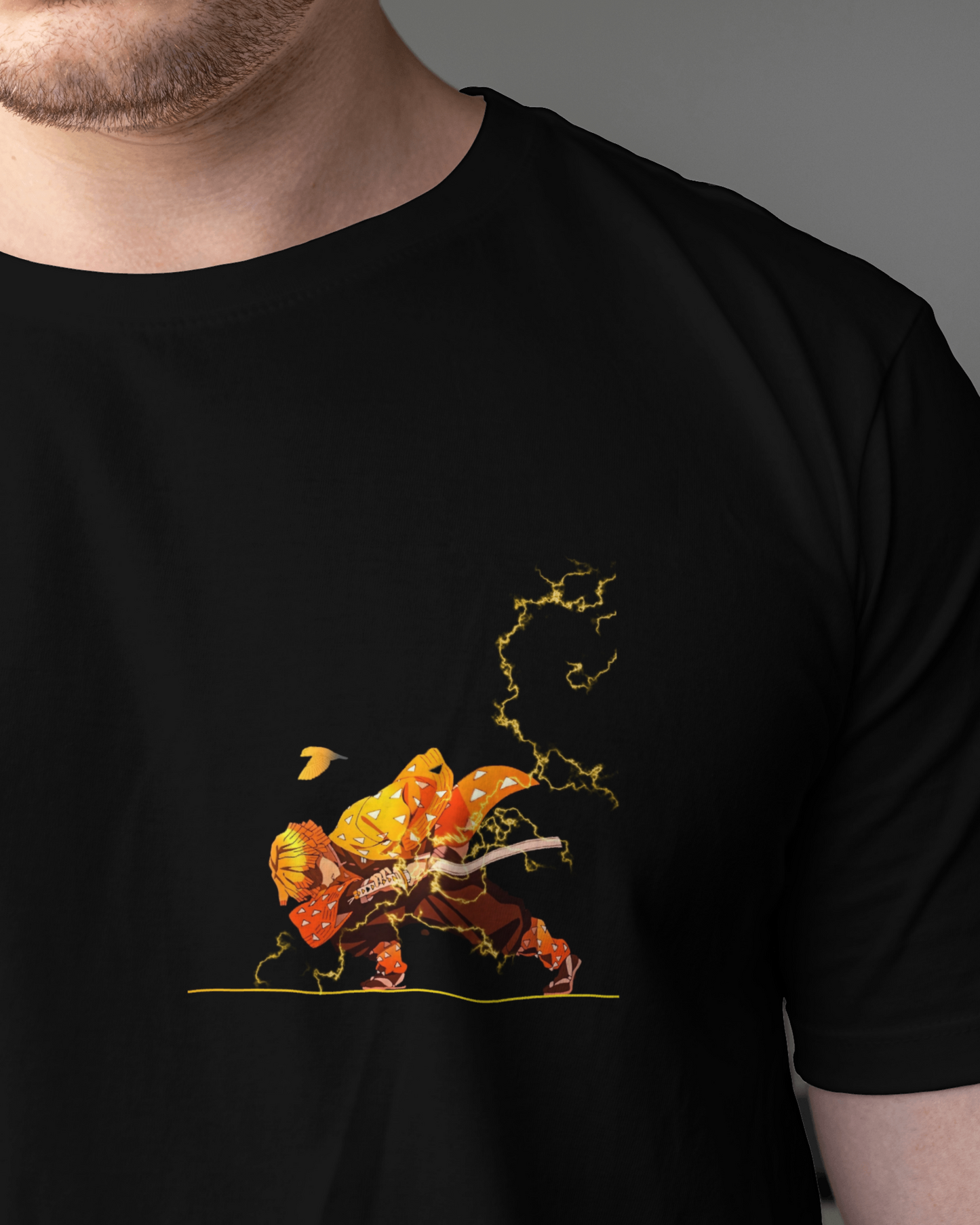 Zenitsu Demon Slayer Anime Tshirt for Men's