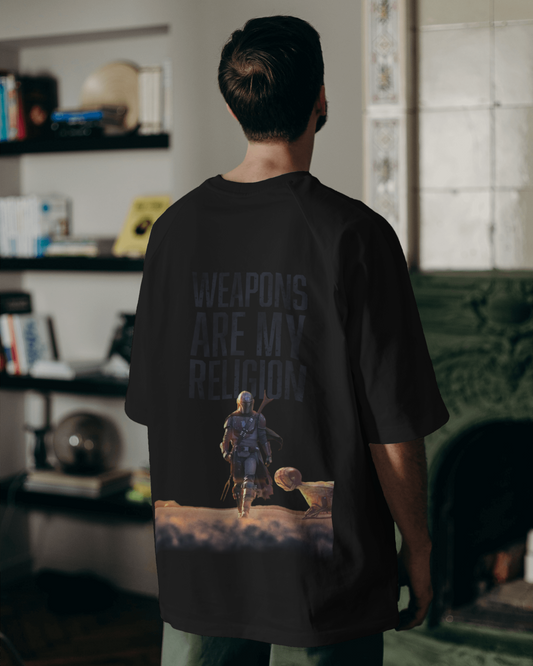 Weapons are my religion oversized Tshirt for men's