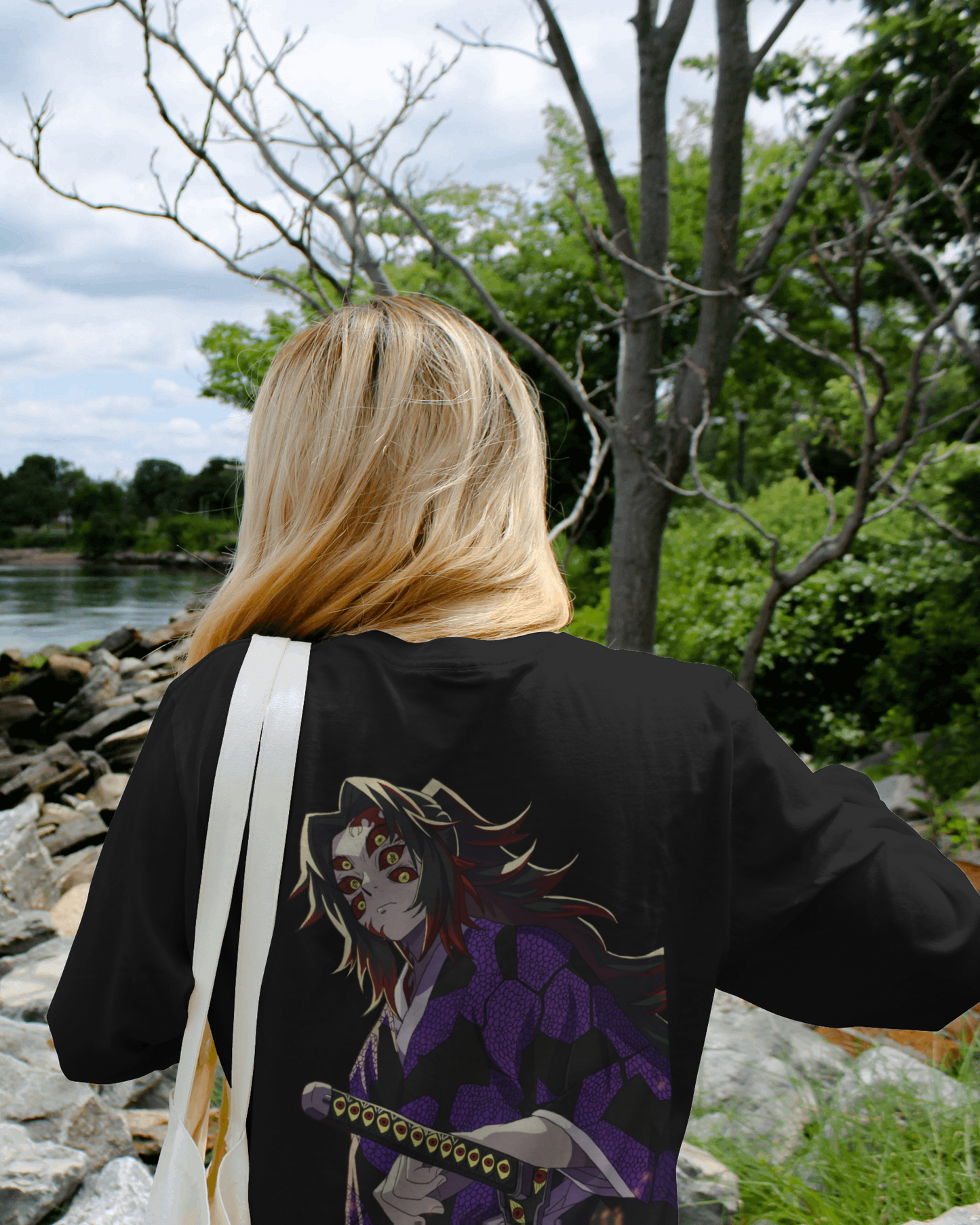 Upper Rank 1 demon slayer anime Oversized T shirt for Women