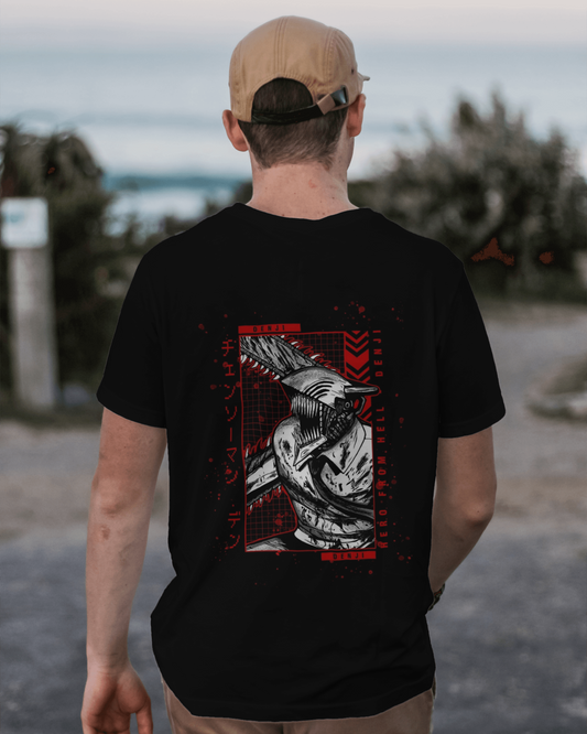 Chainsaw man anime half sleeve t shirt for men