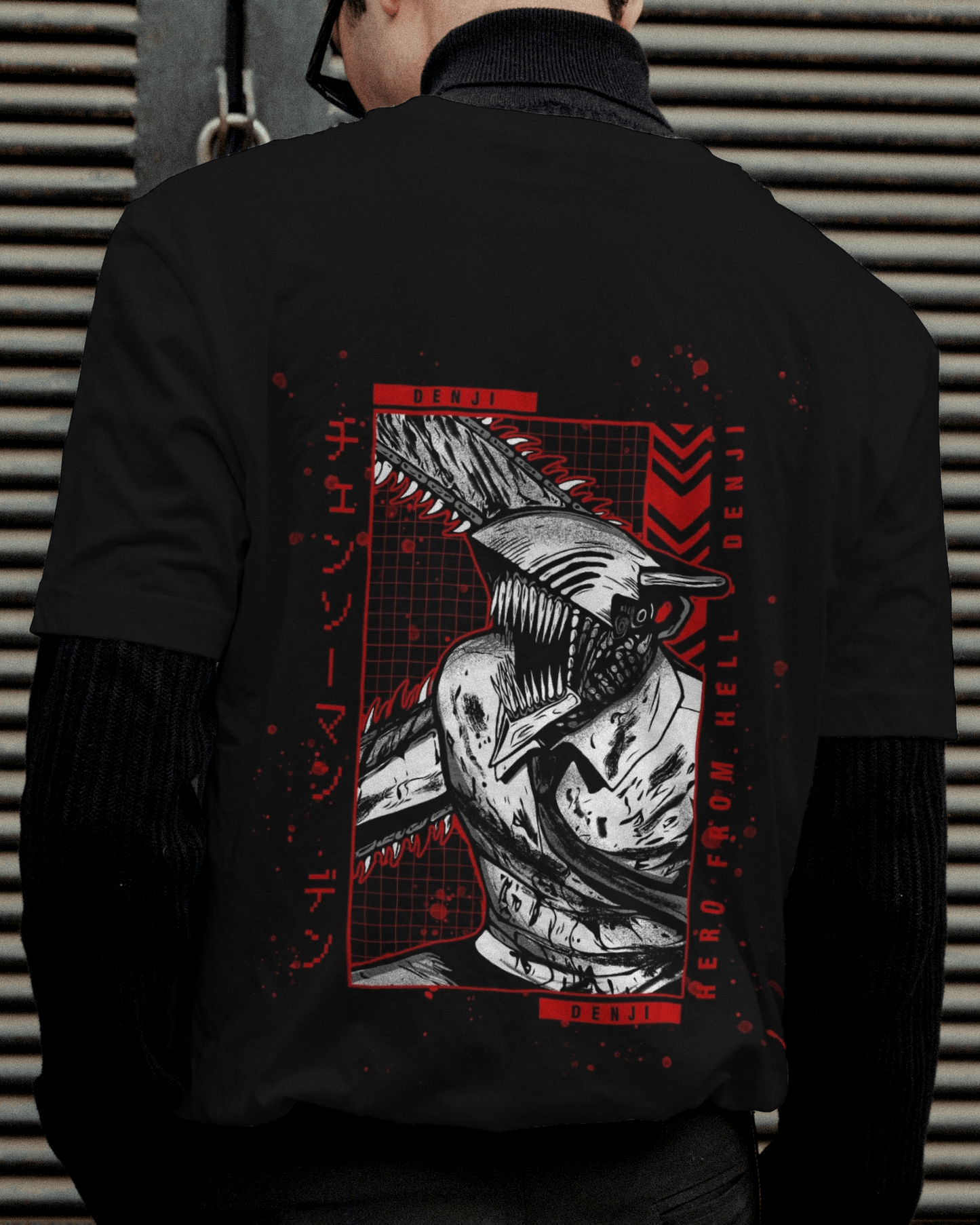 Chainsaw man anime half sleeve t shirt for men