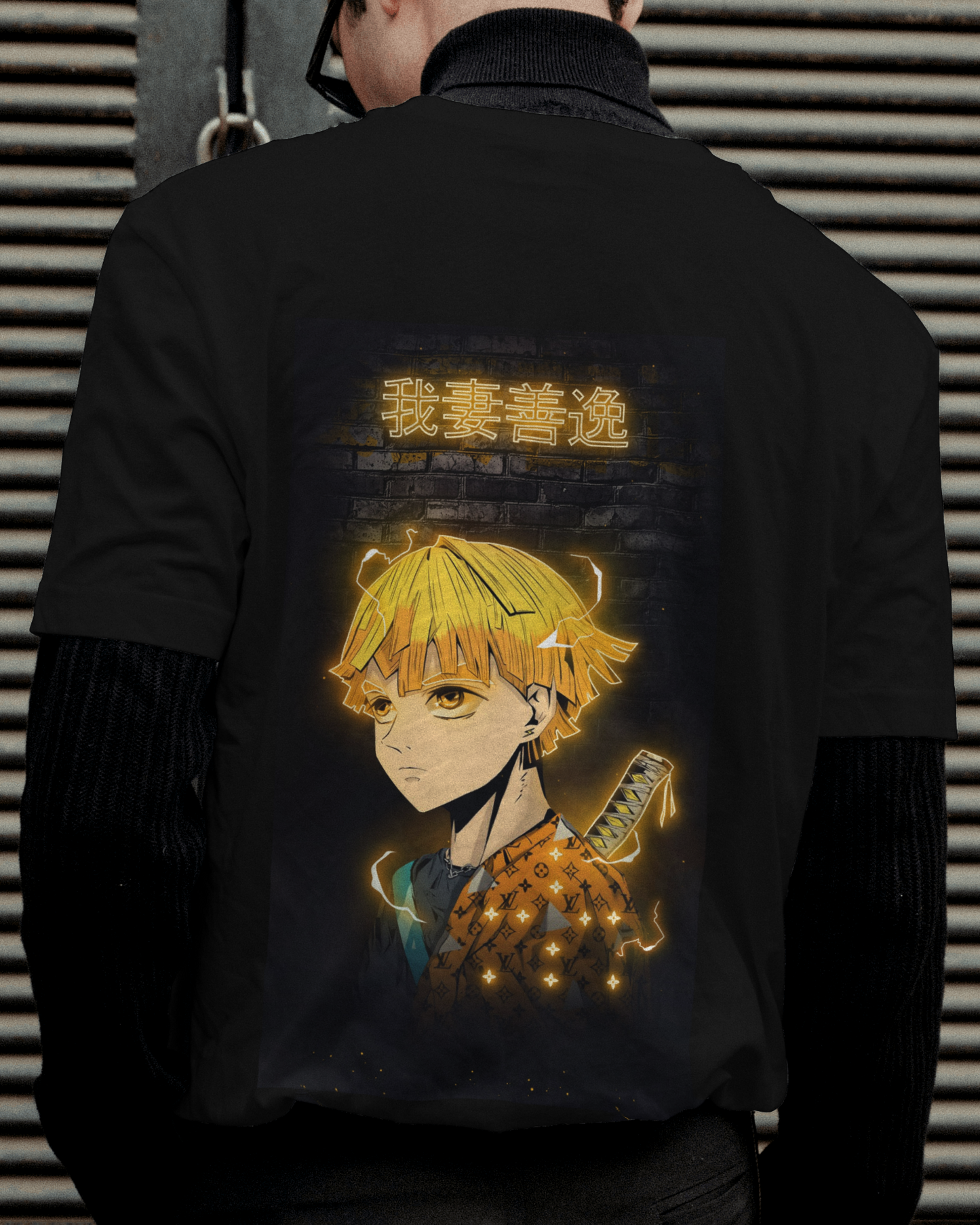 Zenitsu demon slayer anime t shirt for Men's