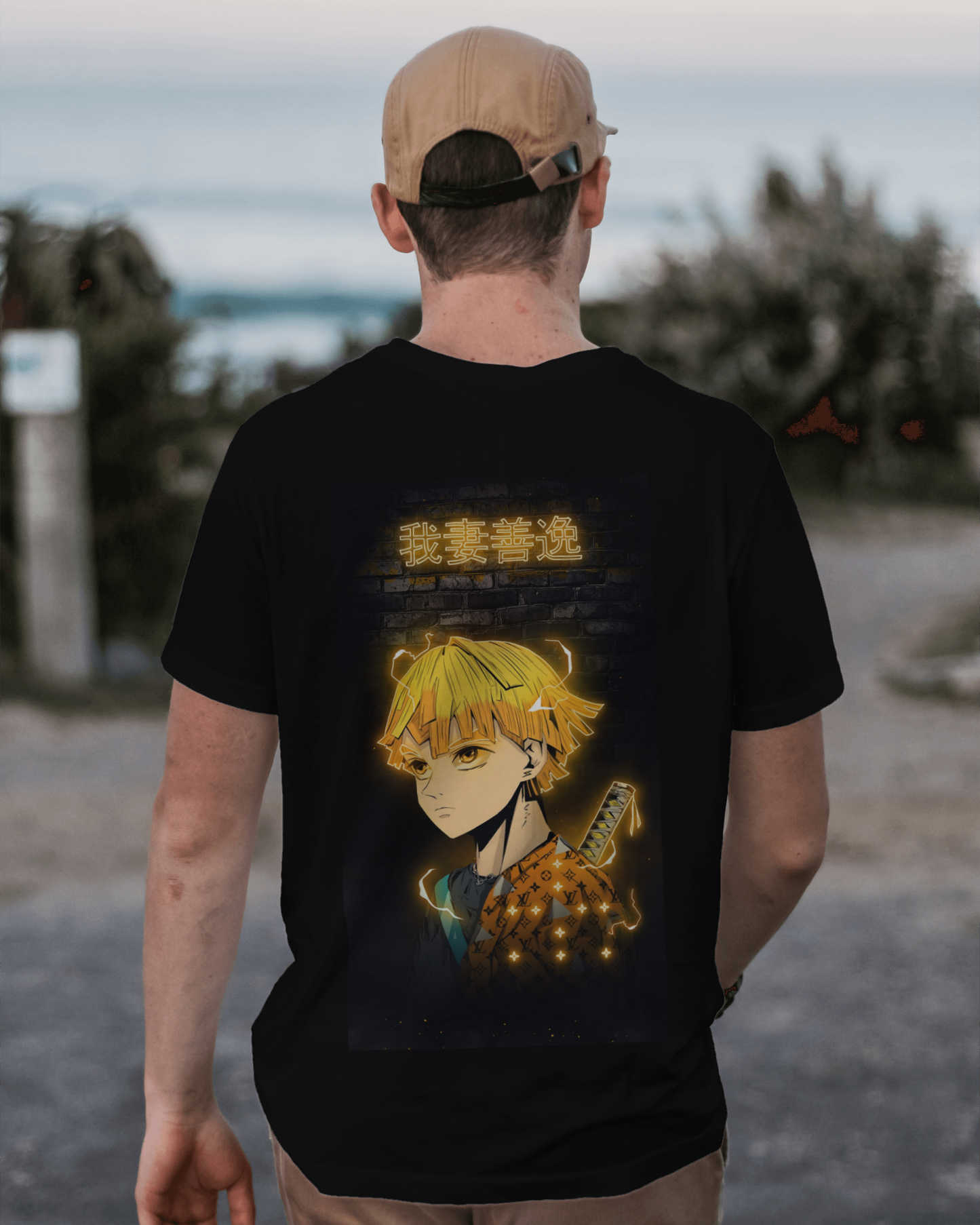 Zenitsu demon slayer anime t shirt for Men's