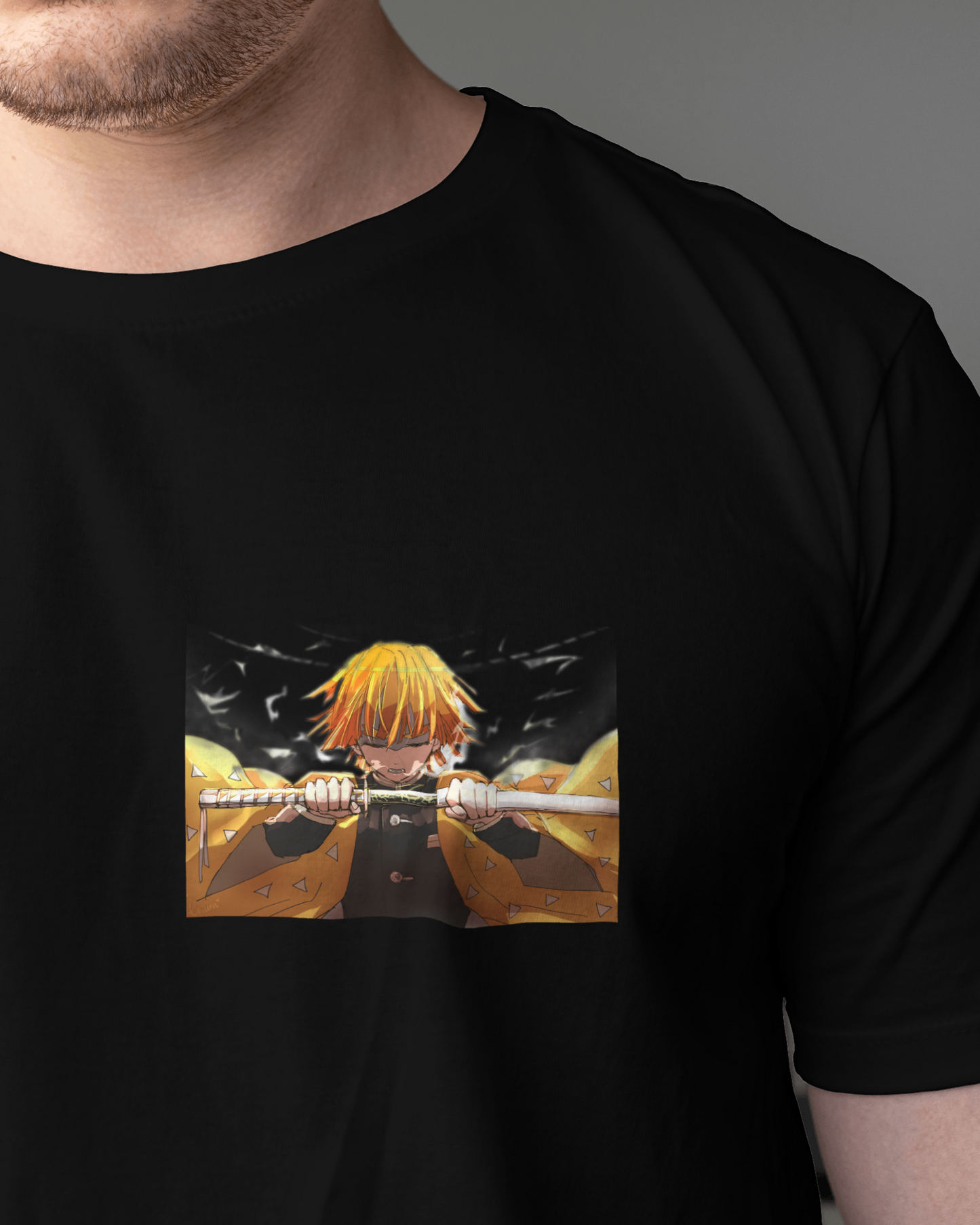 Zenitsu Demon Slayer Anime T shirt For men's