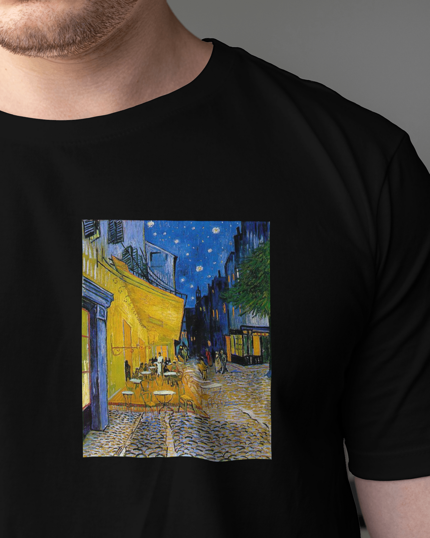 Cafe tarrace by Artist van gogh Tshirt for men's