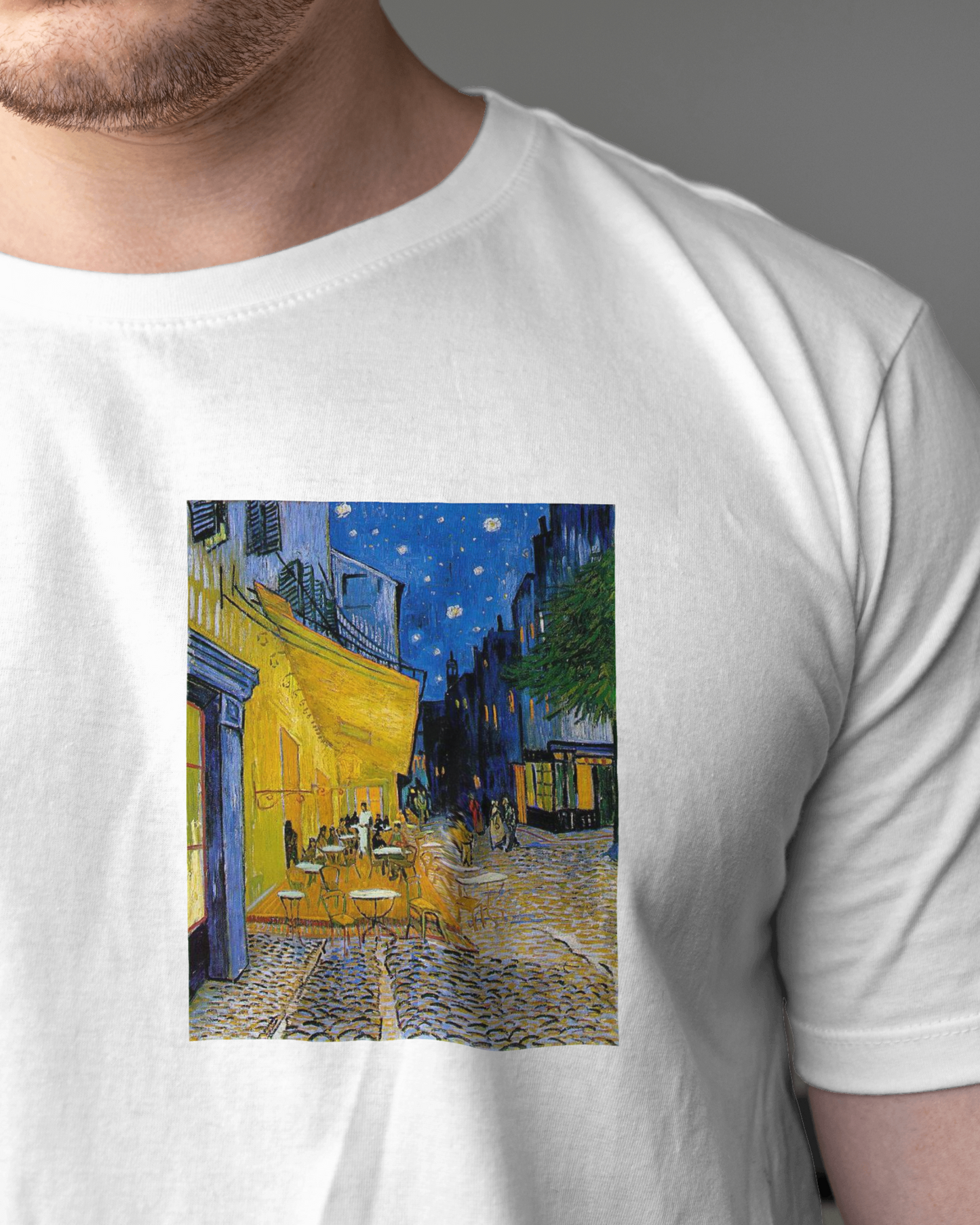 Cafe tarrace by Artist van gogh Tshirt for men's