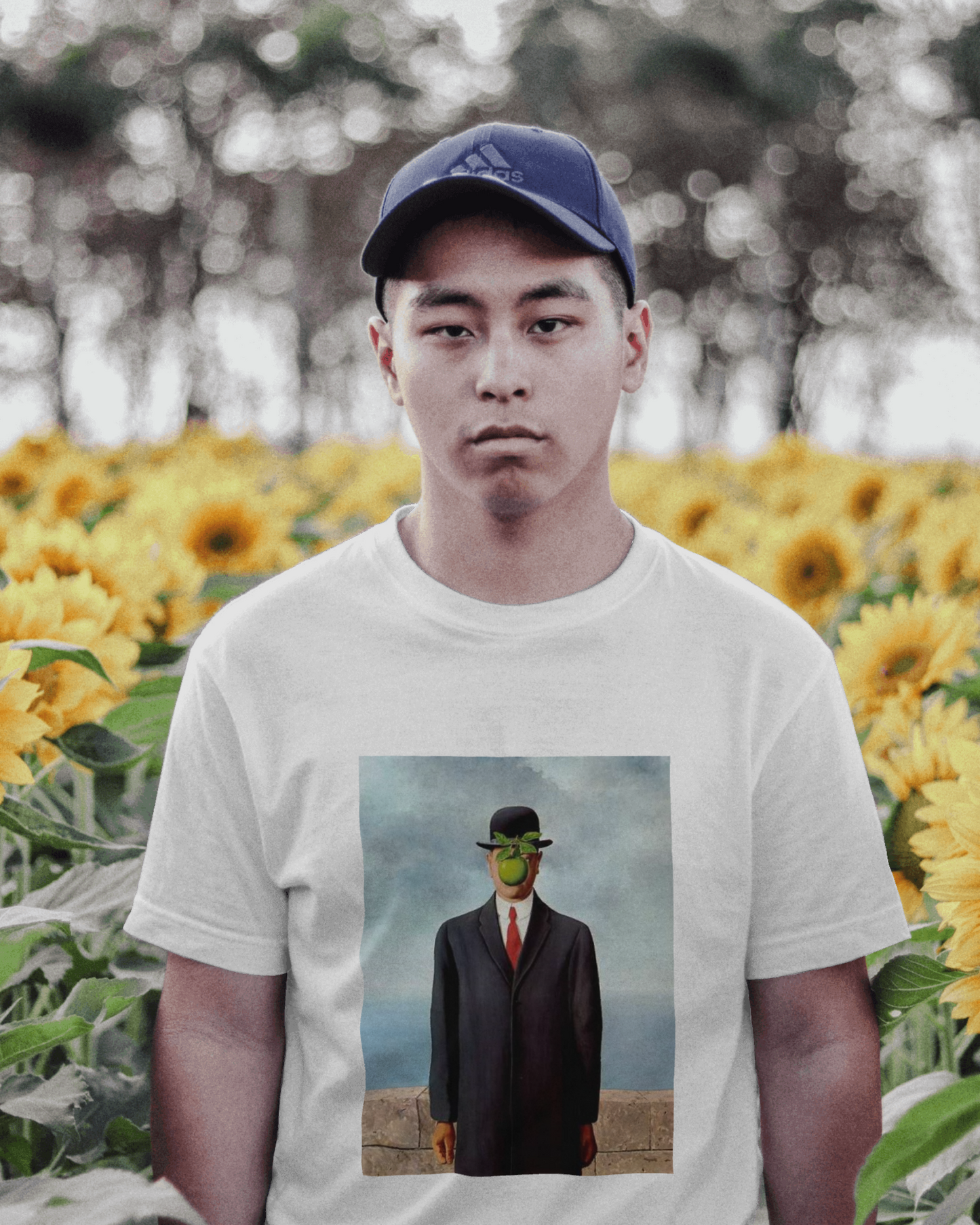 The Son of Man by Artist René Magritte Tshirt for men's