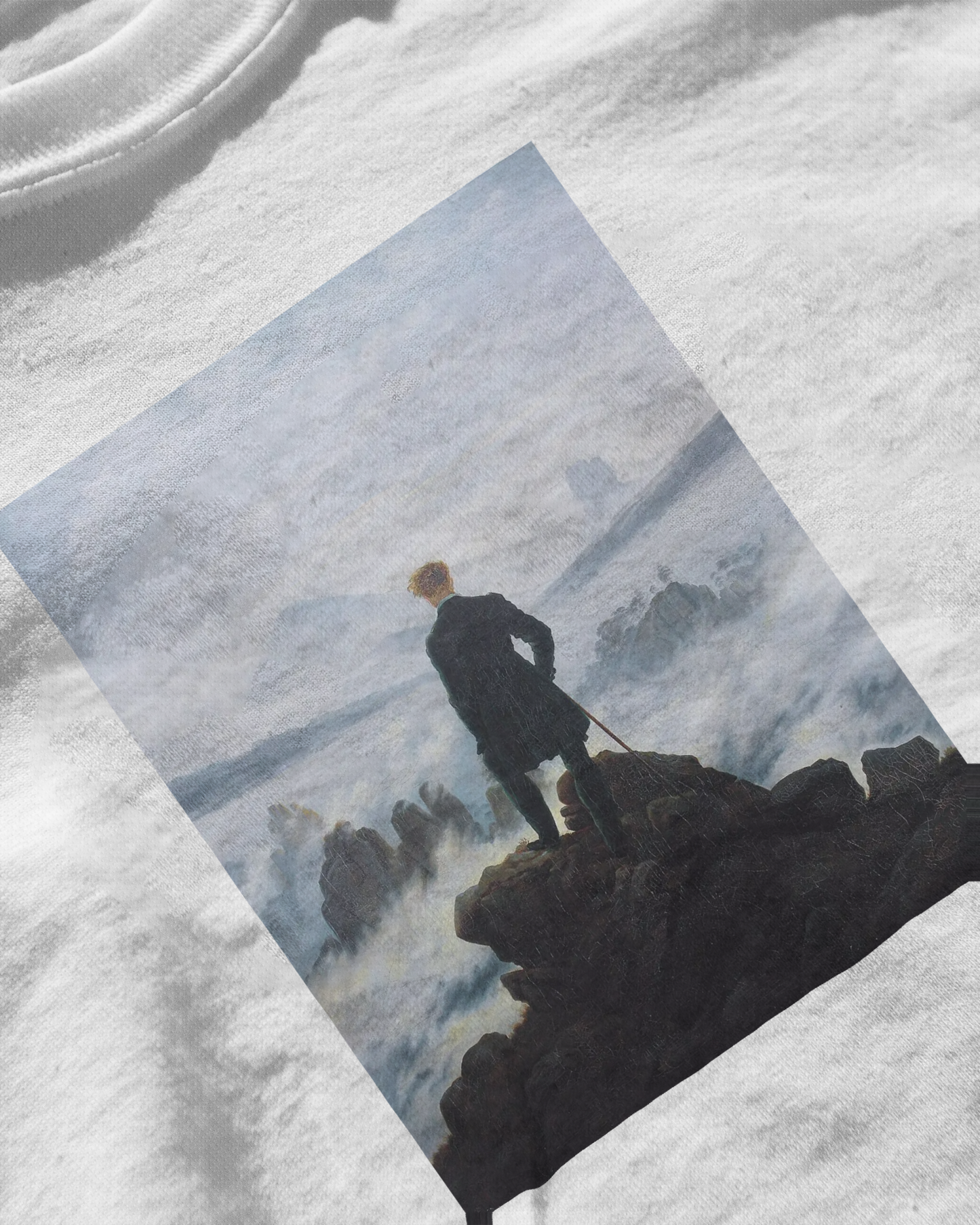 Wanderer above the Sea of Fog by Artist Caspar David Friedrich Oversized t shirt for women