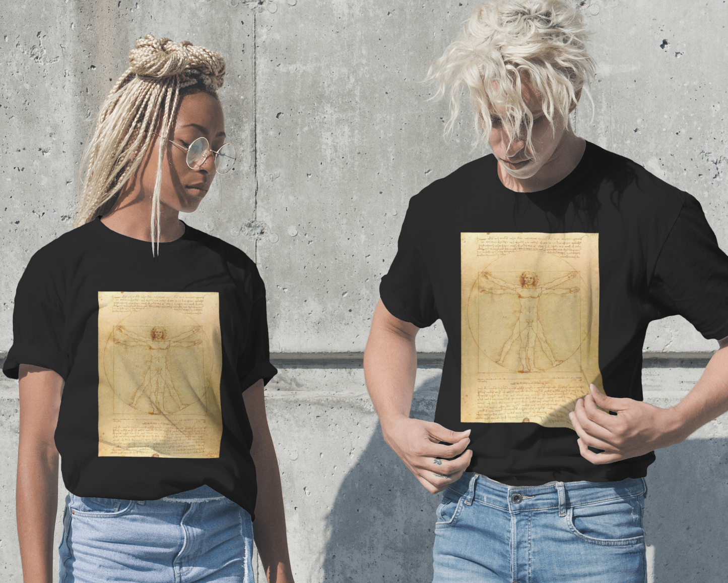 Vitruvian man by Artist Leonardo da Vincii Unisex t shirt