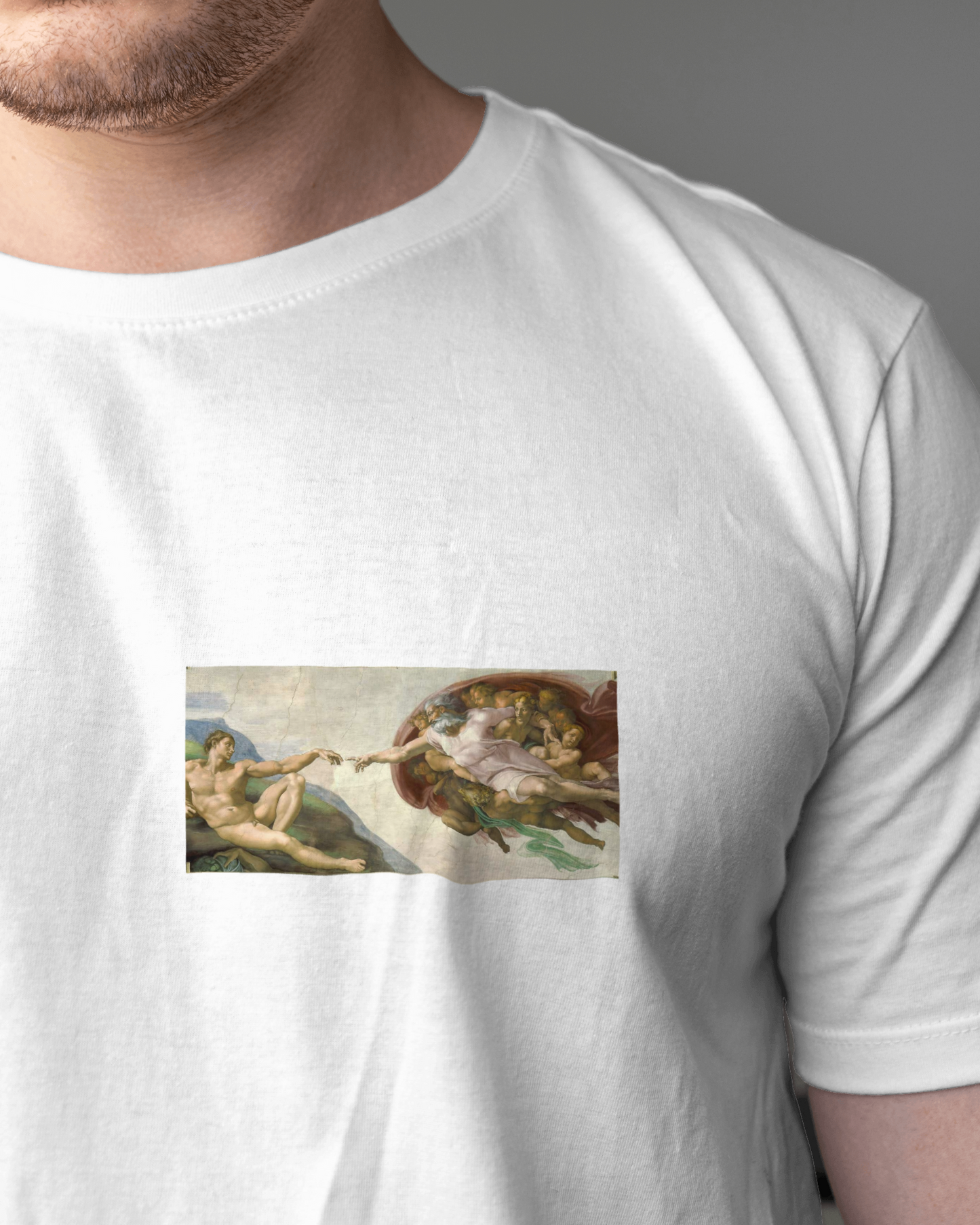 Creation of Adam by Artist Michelangelo Tshirt For men's