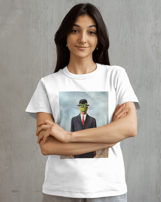 The Son of Man by Artist René Magritte T shirt for women