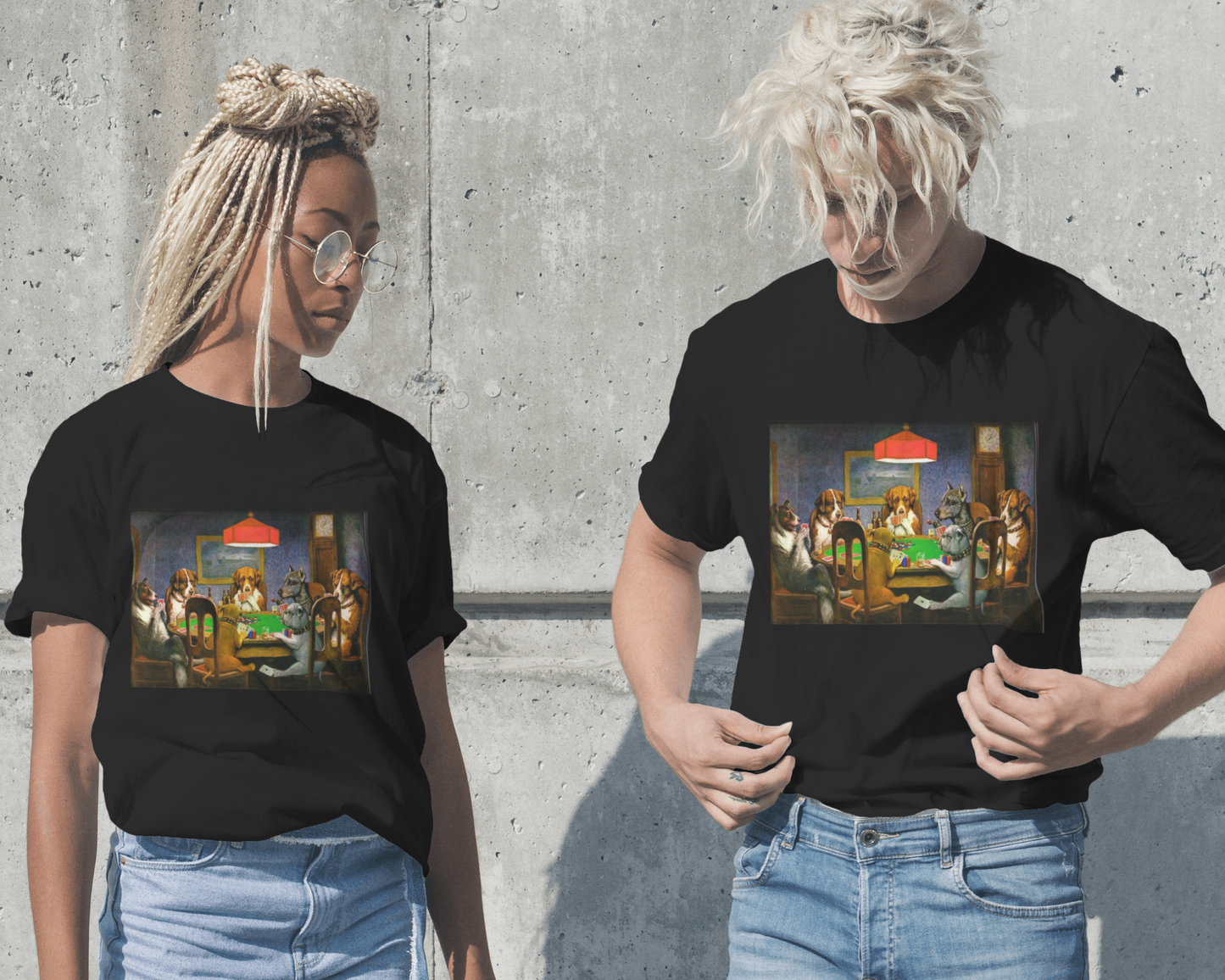 Dogs Playing Poker by Artist Cassius Marcellus Coolidge Unisex Tshirt