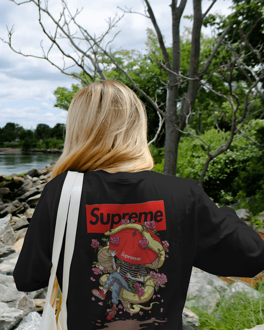 Supreme printed Hyped Collection Oversized Tshirt For women