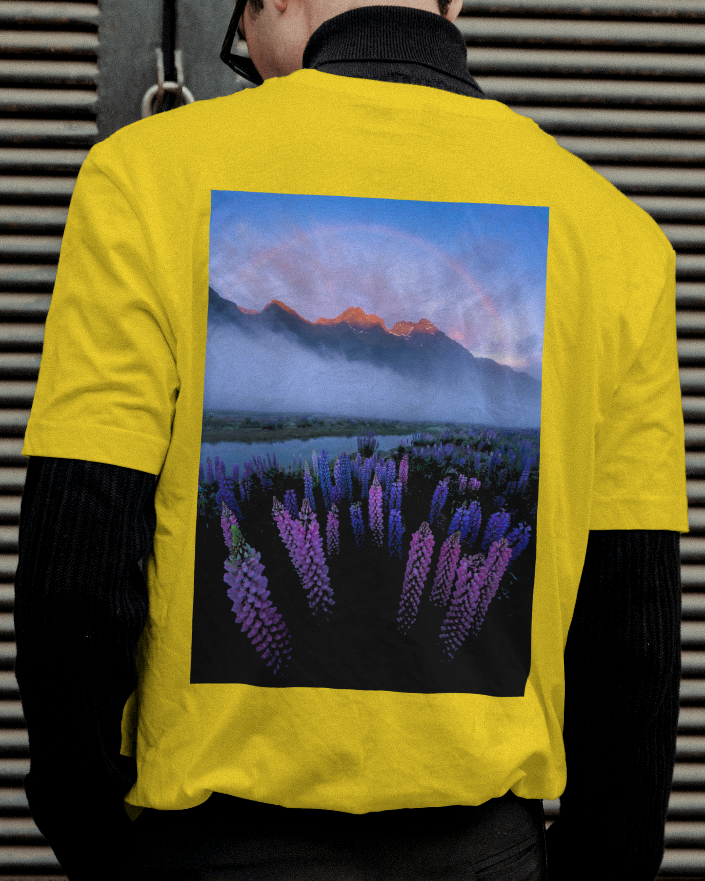 Lupin Field Floral T shirt For men's