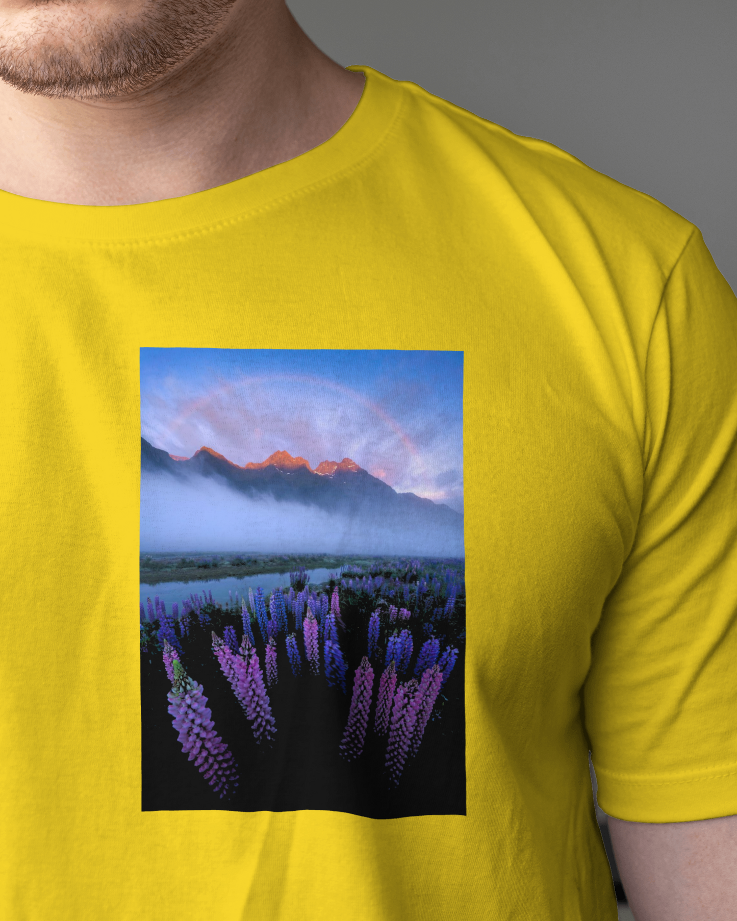 Lupin Field Floral T shirt For men's