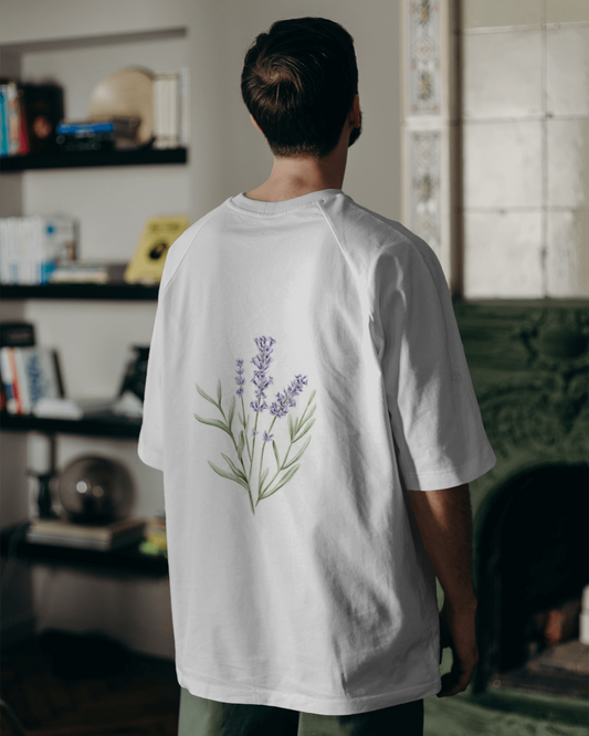 Lavender Floral Oversized T shirt For Men's