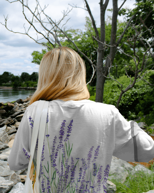 Lavender Field Floral AOP Oversized T shirt For women