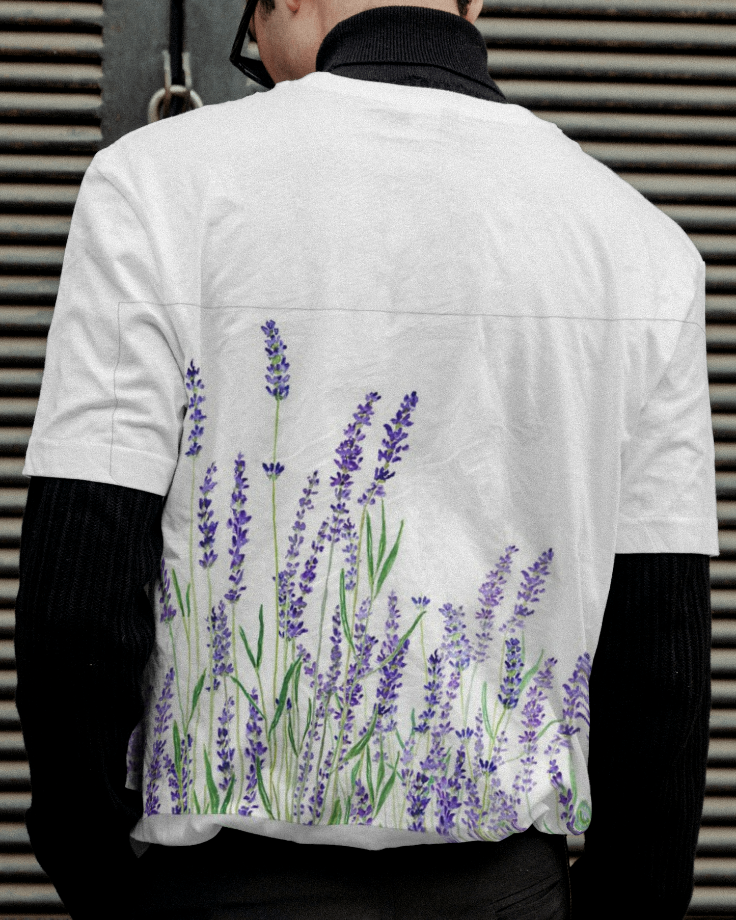 Lavender Fields Floral AOP T shirt For men's