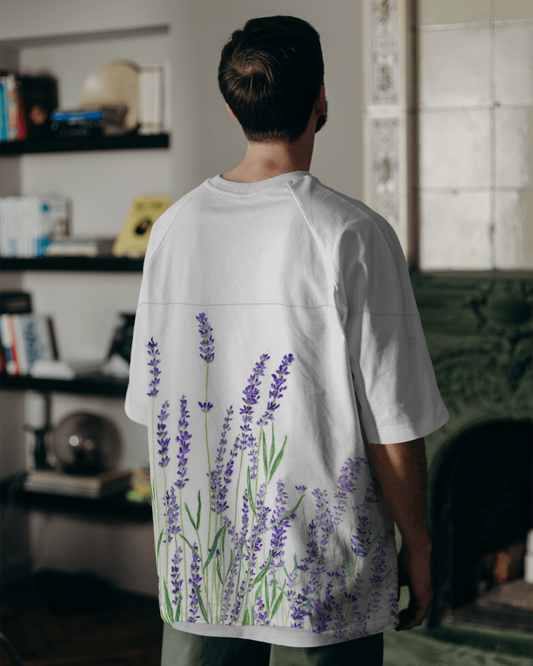 Lavender Fields Floral Aop Oversized T shirt For Men