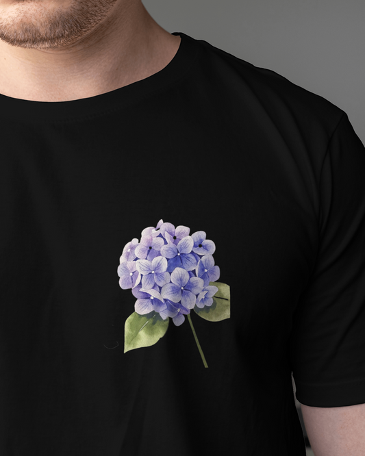 Blue Hydrangeas Floral T shirt For men's