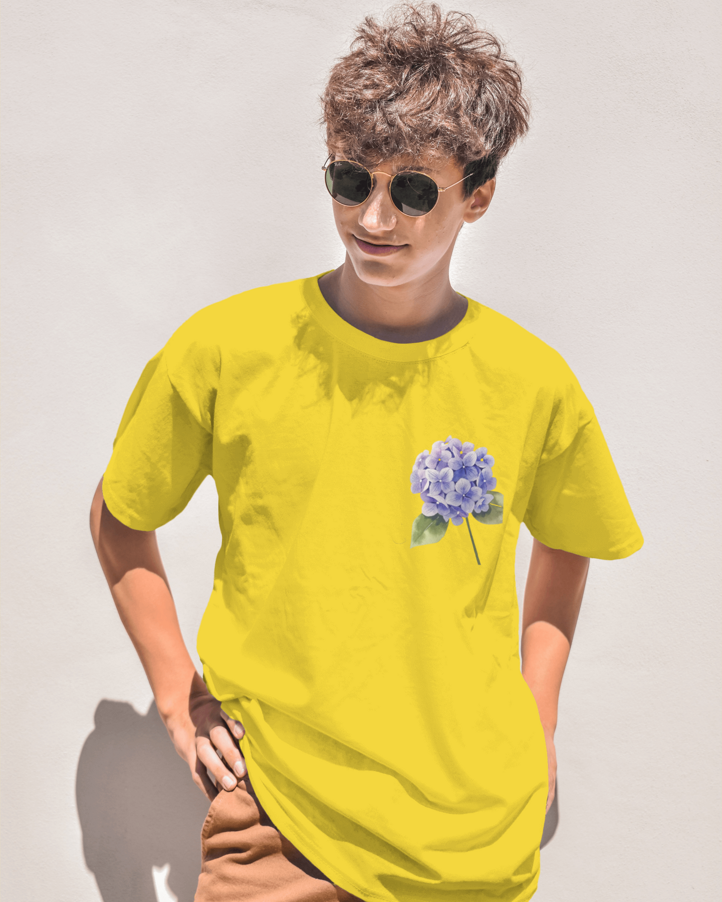 Blue Hydrangeas Floral Oversized T shirt for men