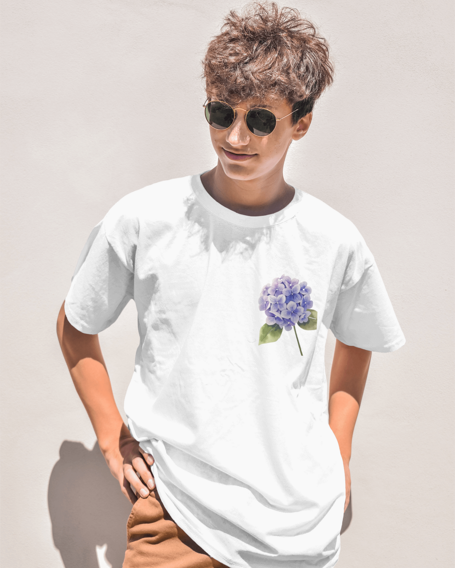 Blue Hydrangeas Floral Oversized T shirt for men