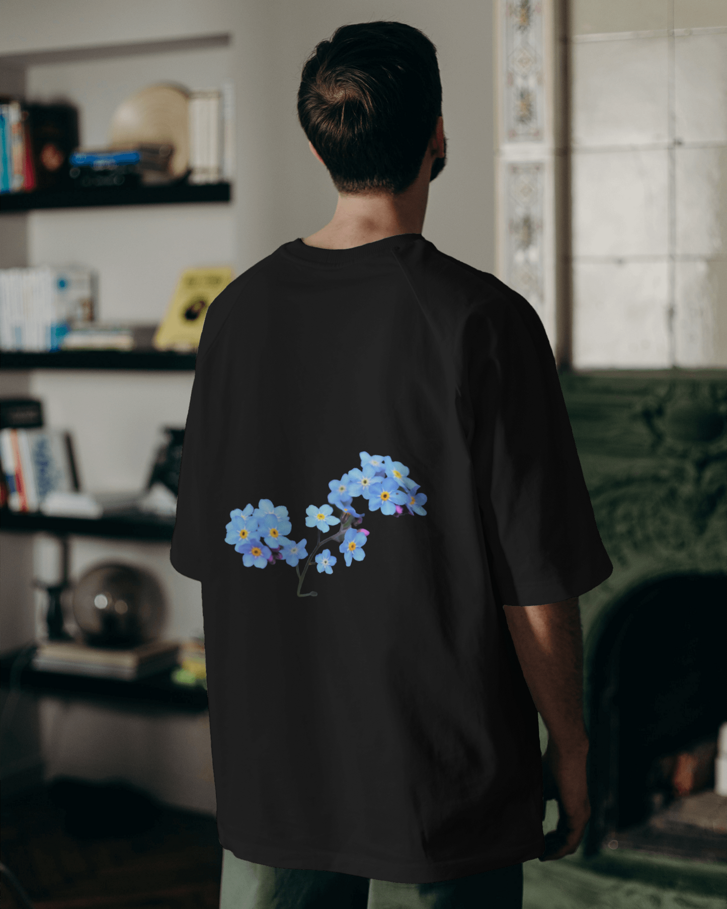 Forget Me Not Floral Oversized T shirt for Men