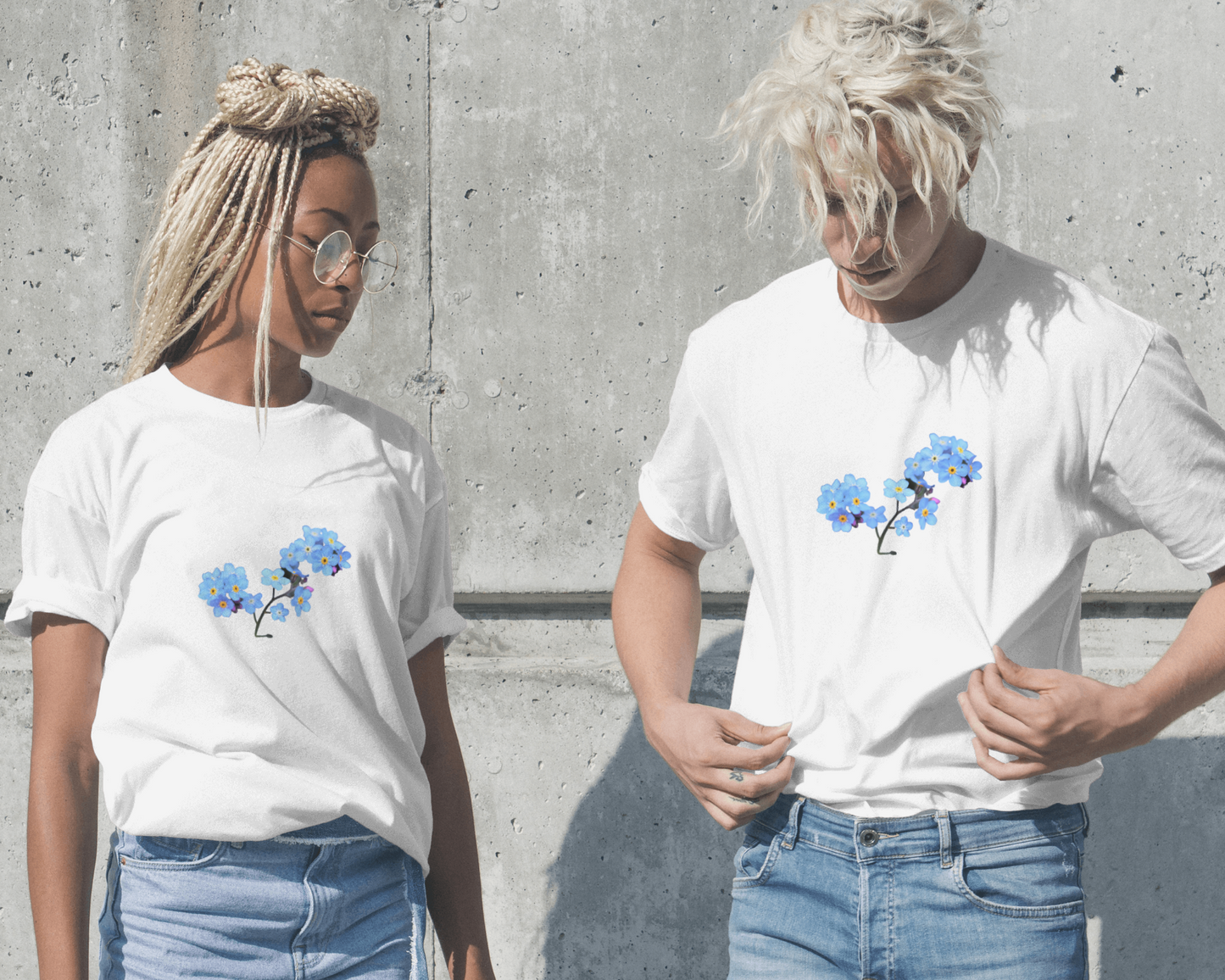 Blue forget me not Floral unisex T shirt