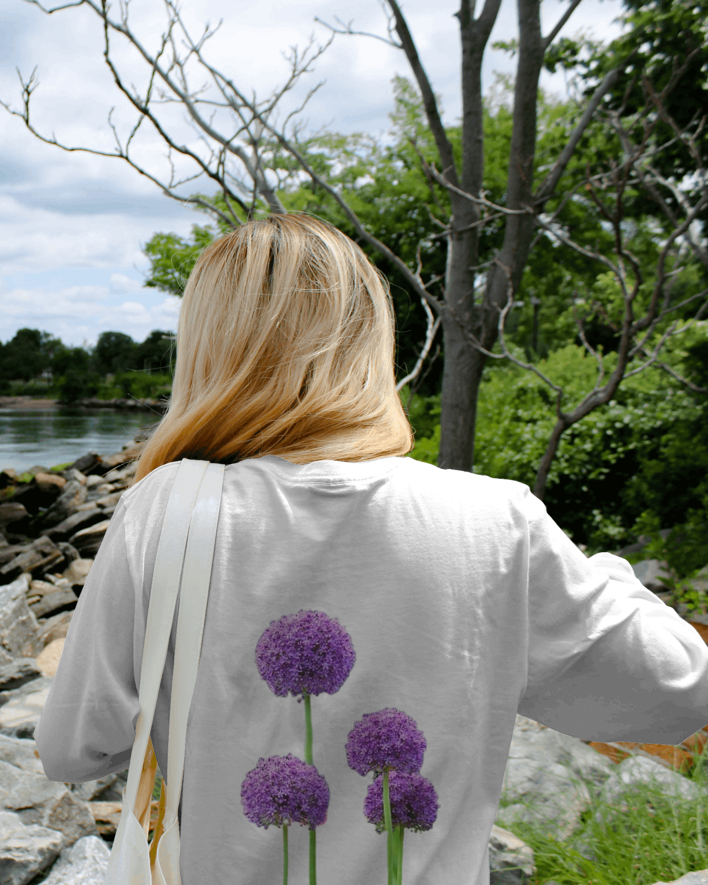 Allium Pink Dandelion Oversized Floral Tshirt For Women