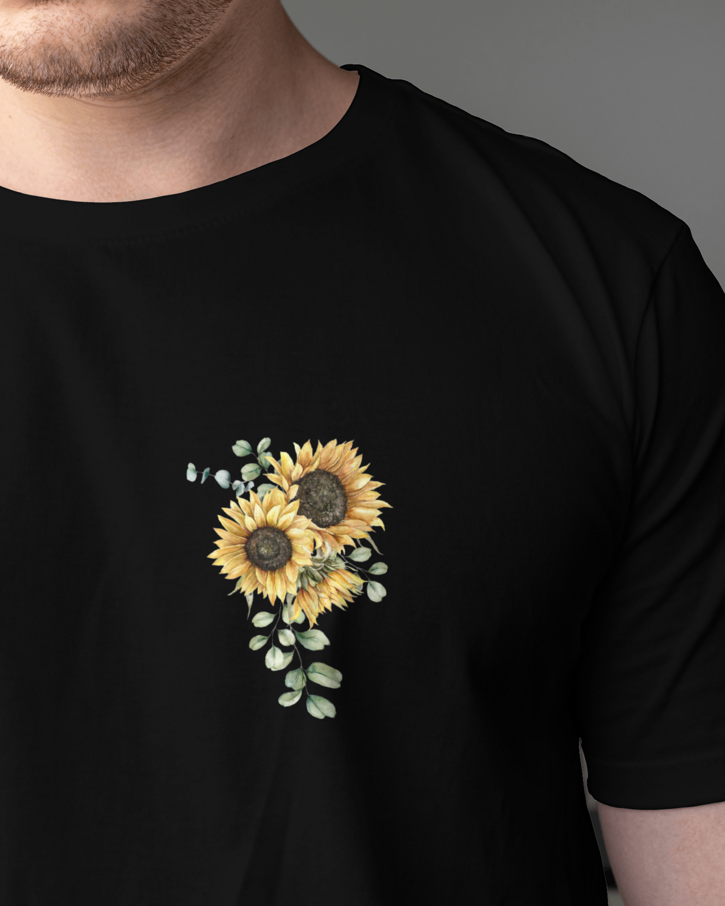 Sunflower Floral Oversized Tshirt For Men's