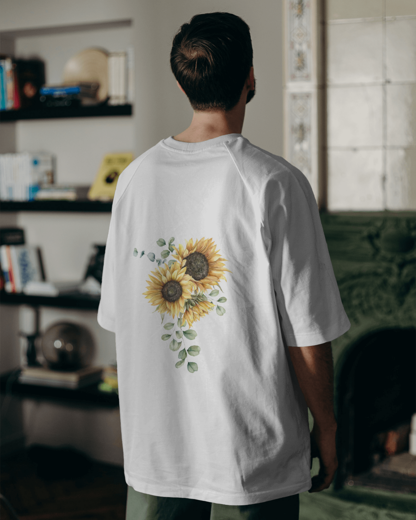 Sunflower Floral Oversized Tshirt For Men's